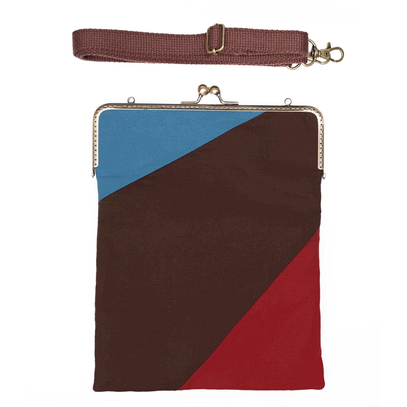 輕巧雙口金方形斜背包(材料包)