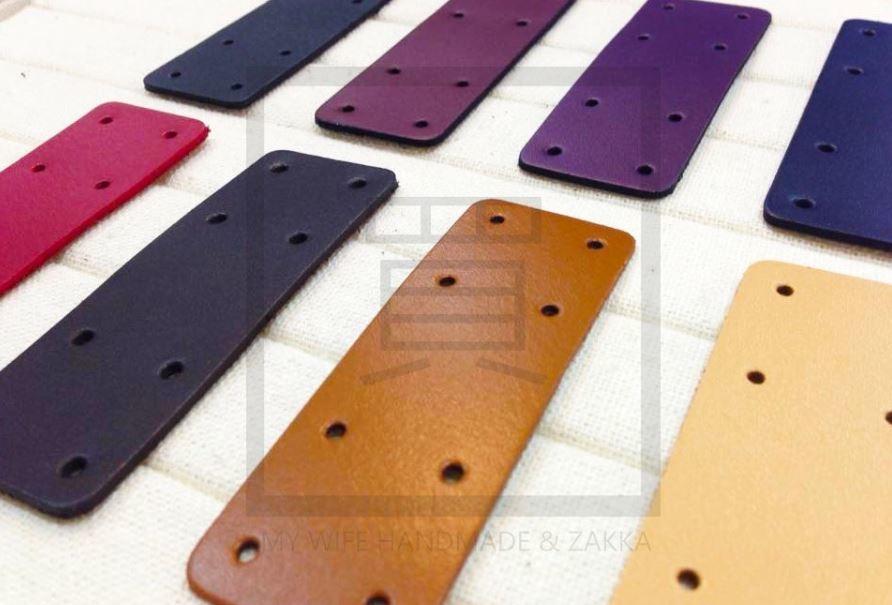 3*8.5cm真皮長方固定扣下片_4入_8色【12119】