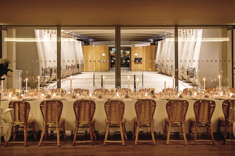 the supper in the cellar at Château Cheval Blanc