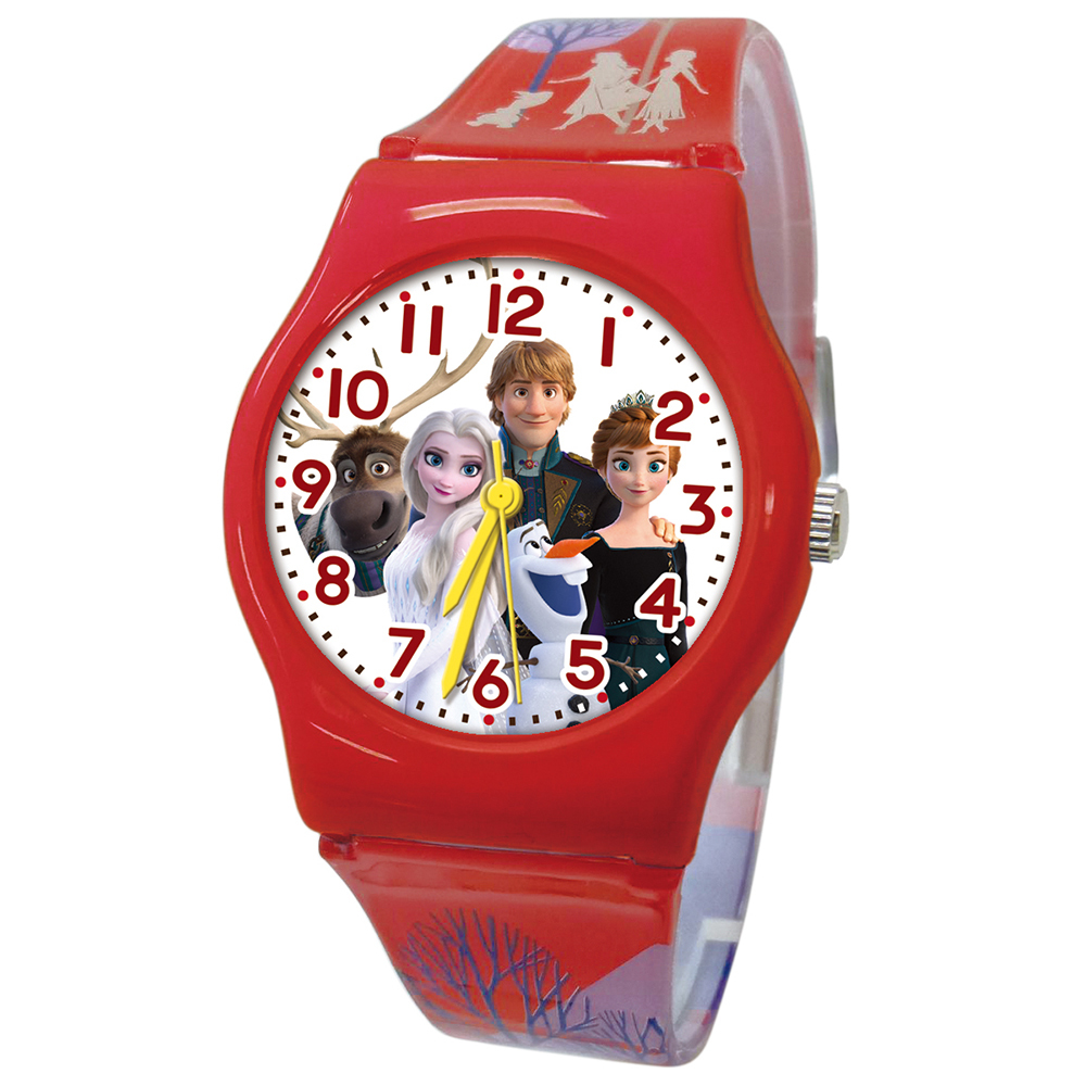 【迪士尼】Frozen冰雪奇緣2卡通手錶 (紅色14)