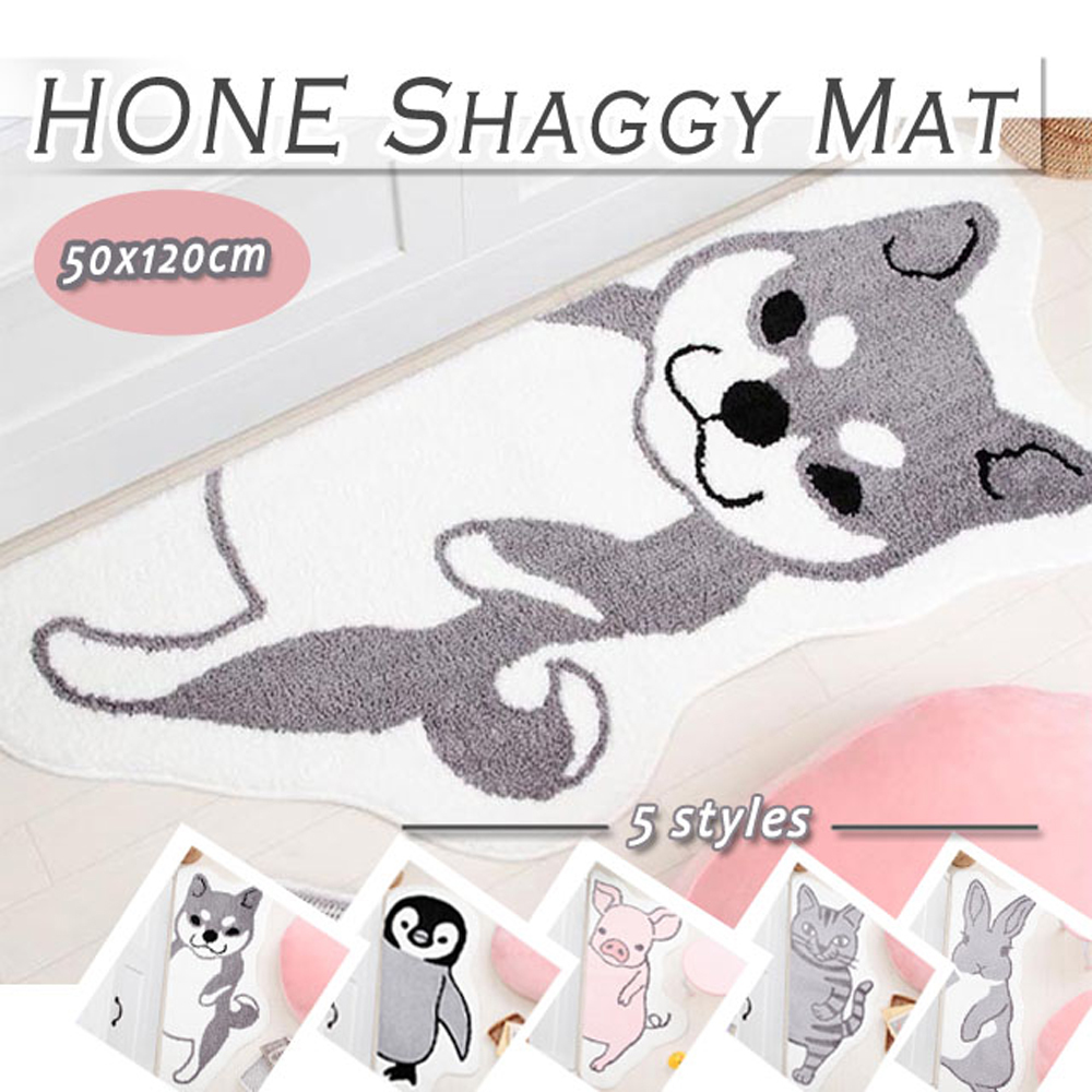 動物造型絨毛吸水長踏墊(50x120cm)_柴犬