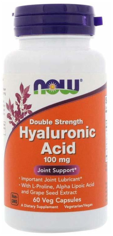 [預購] Now 雙倍玻尿酸 100毫克 60/120粒Hyaluronic Acid Double Strength