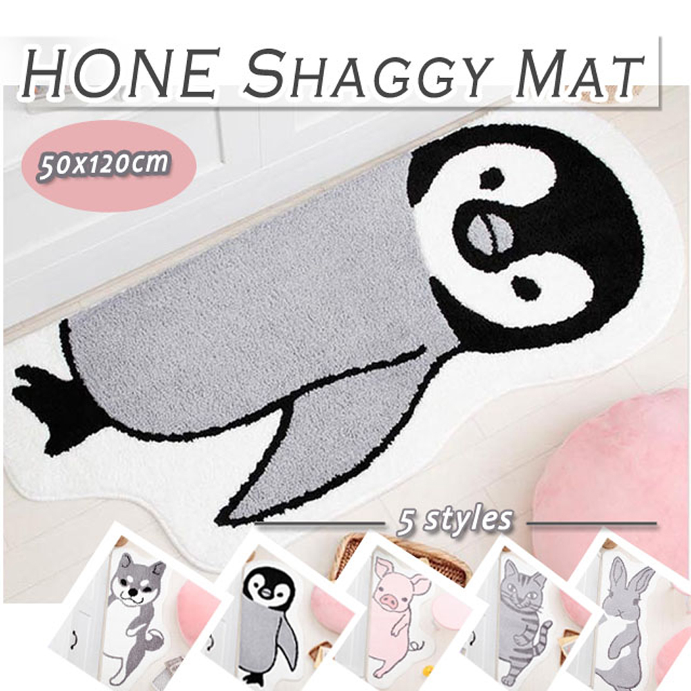 動物造型絨毛吸水長踏墊(50x120cm)_企鵝