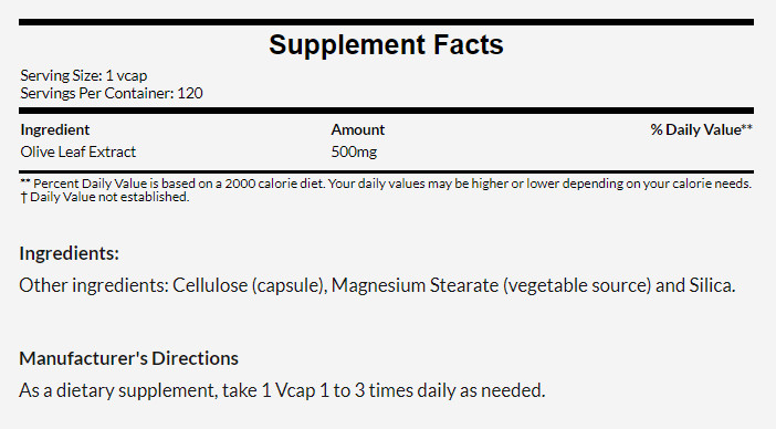 [預購] Now 橄欖葉提取物 500毫克 120粒 Olive Leaf Extract