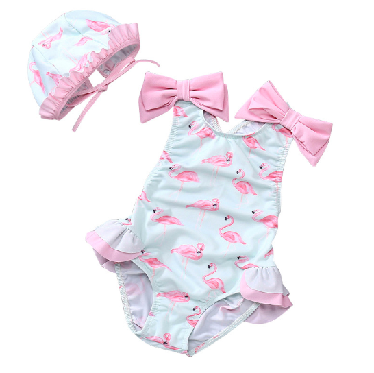 Flamingo Bow Swimsuit