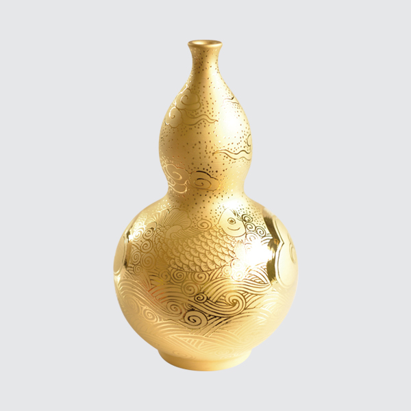 陶芸 葫蘆瓶 A red pottery double-gourd vase, Yangshao culture, Banpo