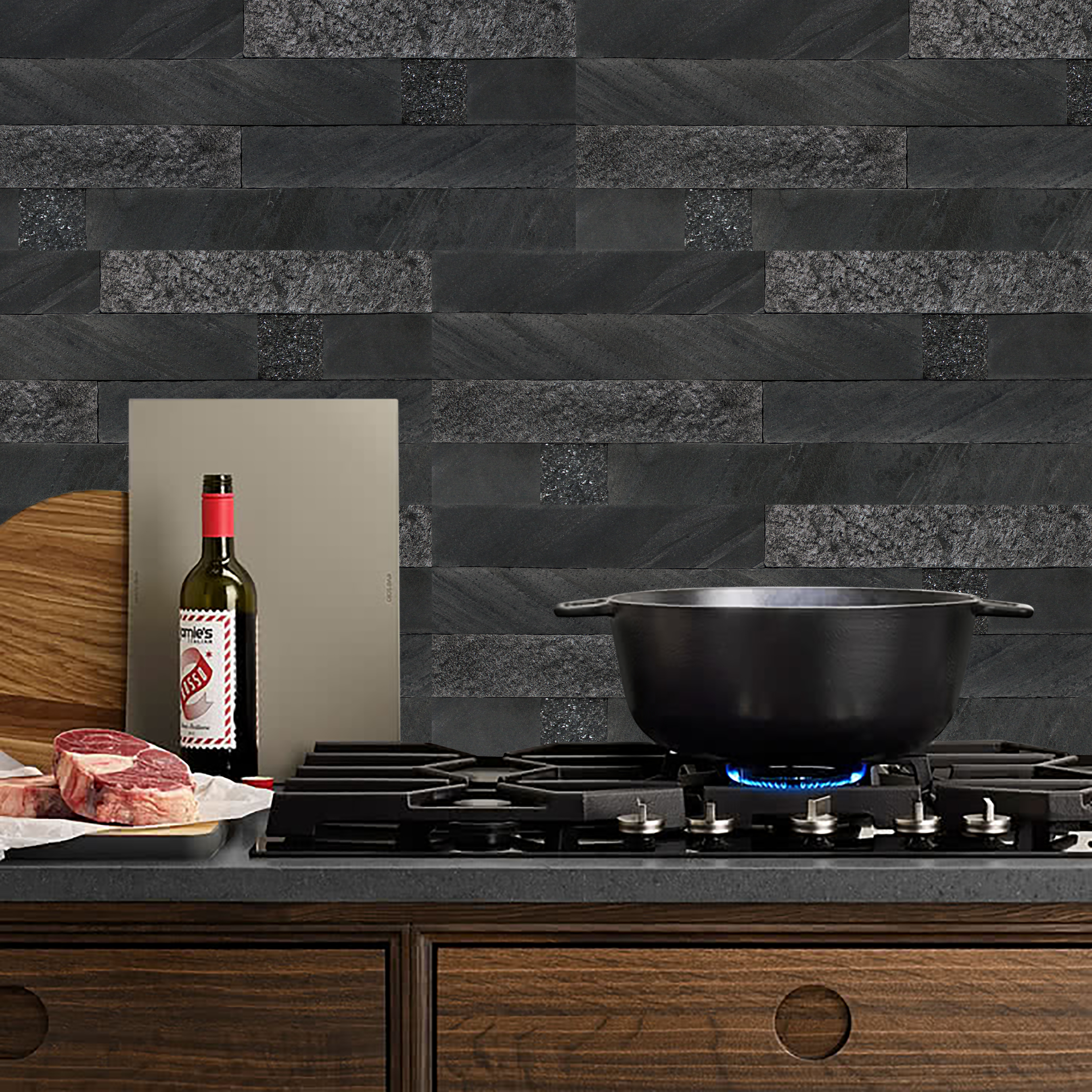 【BEAUSTILE】浴室及廚房多功能原石牆紙貼（午夜天空）