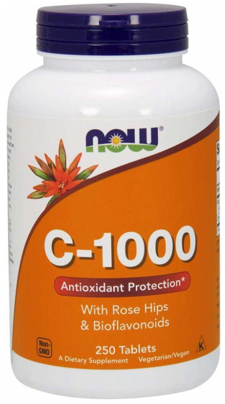 [預購] Now 維他命C+玫瑰果+柑橘生物類黃酮 1000毫克 250錠 C-1000+Rose Hips