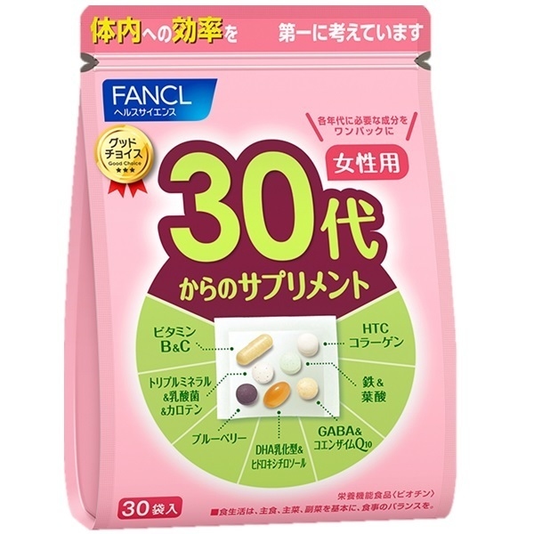 FANCL - (新版) 30代女性綜合營養維他命補充丸 (30小包)(粉色)(平行進口)