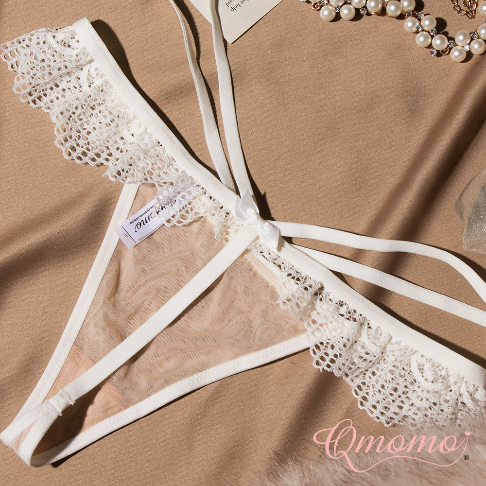 Qmomo 【French Lover】 Skirt Hem Thong (White)