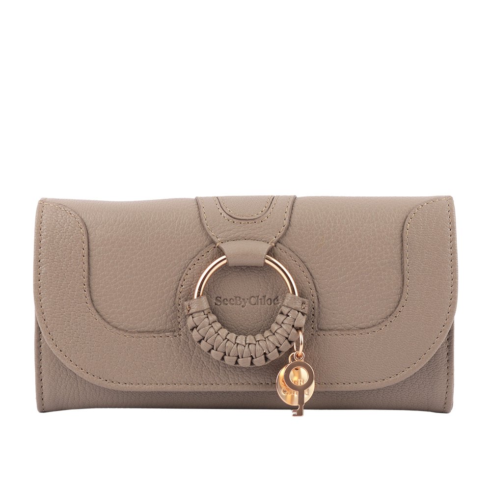 【See by Chloé】HANA系列壓釦翻蓋長夾(灰色)