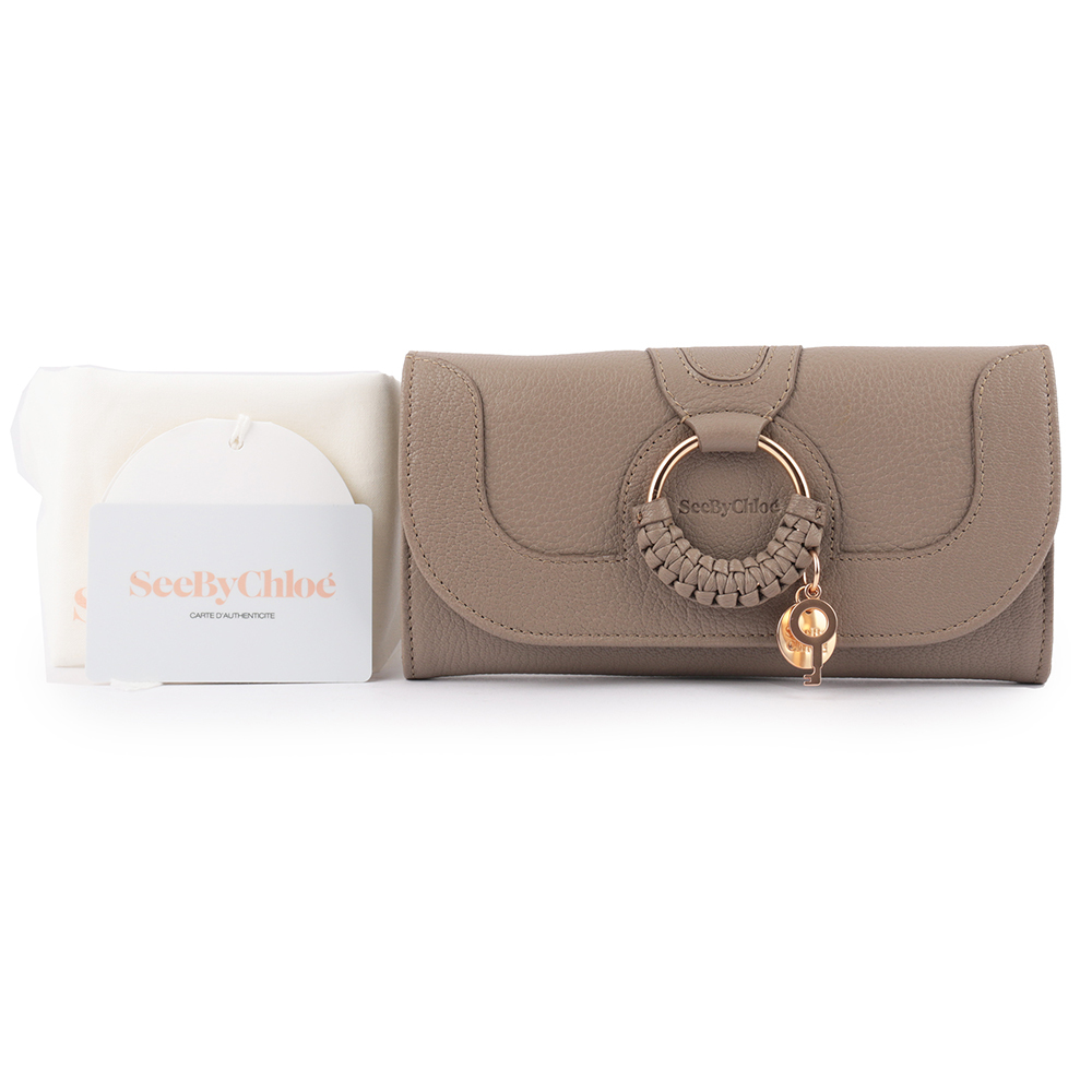 【See by Chloé】HANA系列壓釦翻蓋長夾(灰色)