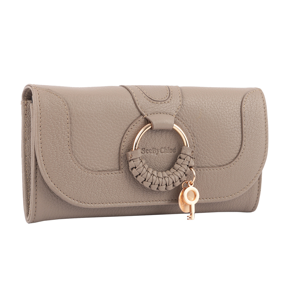 【See by Chloé】HANA系列壓釦翻蓋長夾(灰色)