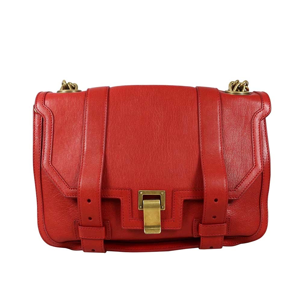 【Proenza Schouler】口紅色 (lipstick)復古 金鏈小羊皮肩包