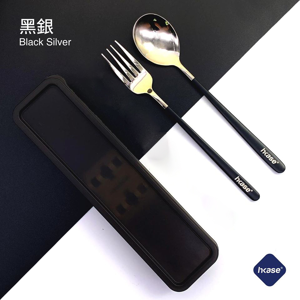 HKase Advanced Stainless Steel Knife Fork and Spoon Reusable Flatware Set