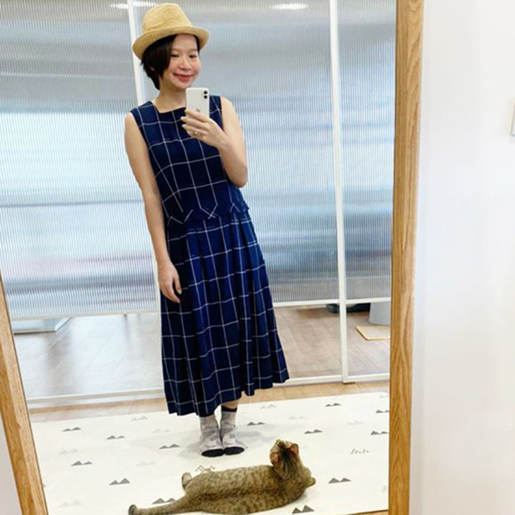 夜末微風格紋無袖格紋洋裝-散步邀約