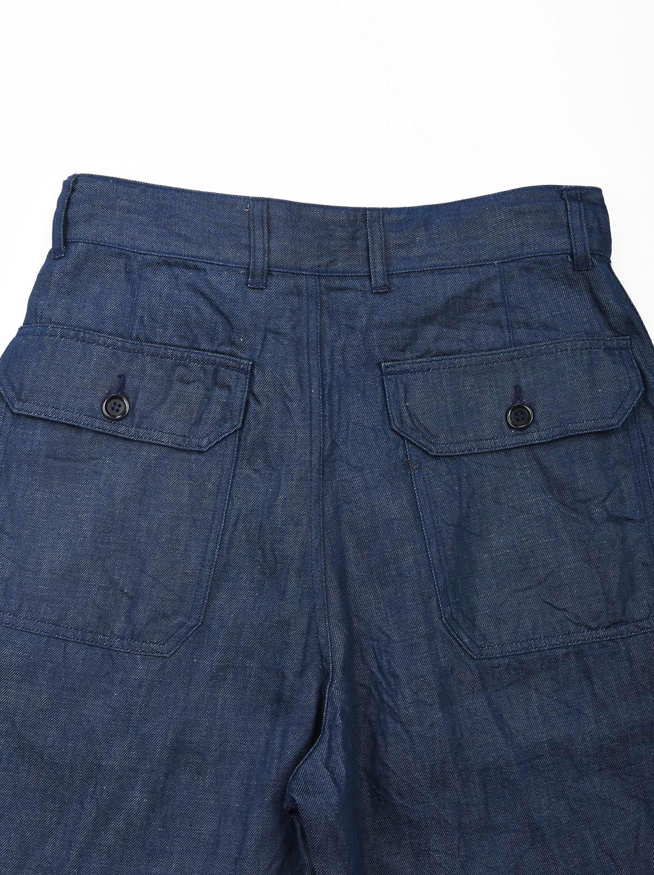 Cotton Linen Blue Denim 908 Baker Pants 