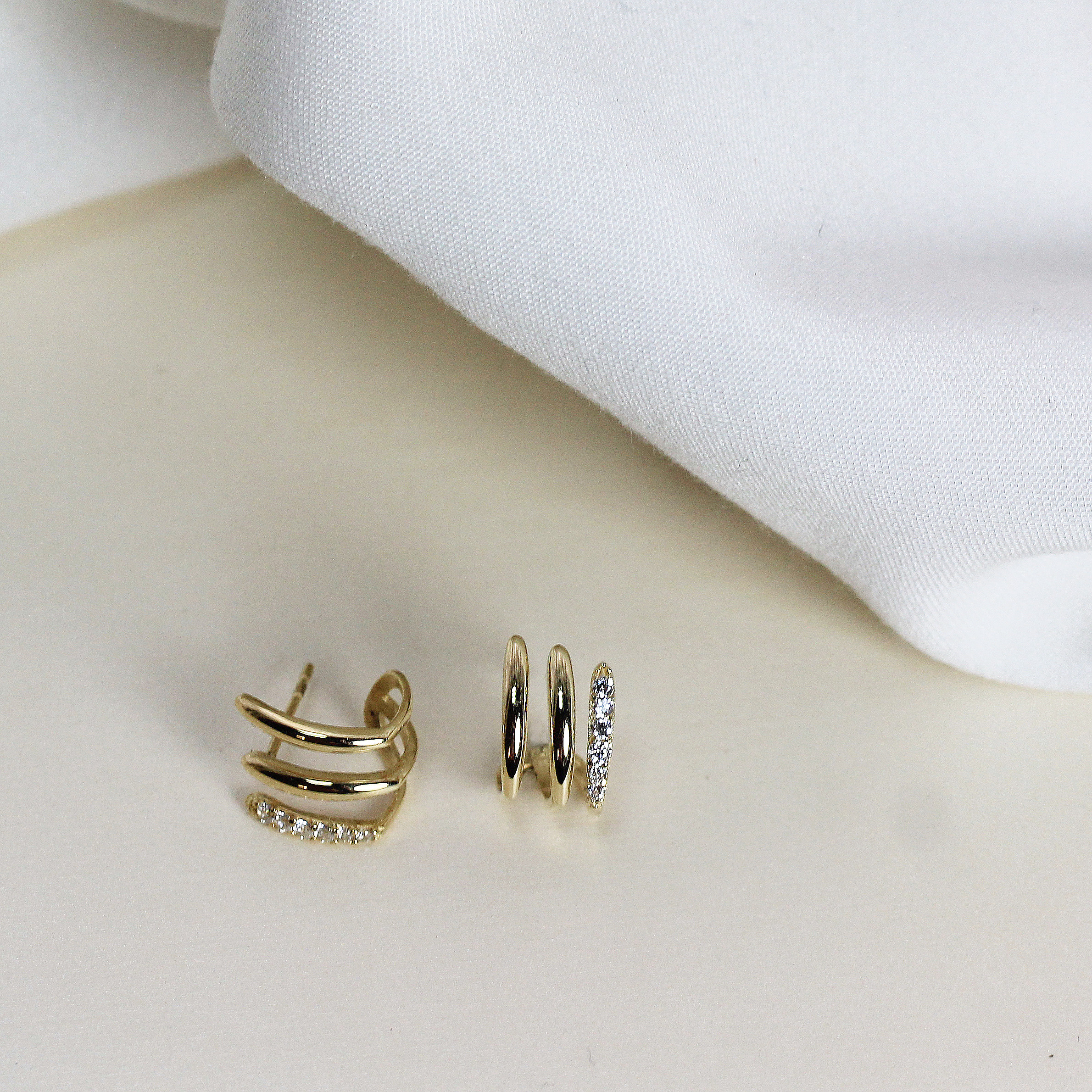 10K/個性線條耳飾