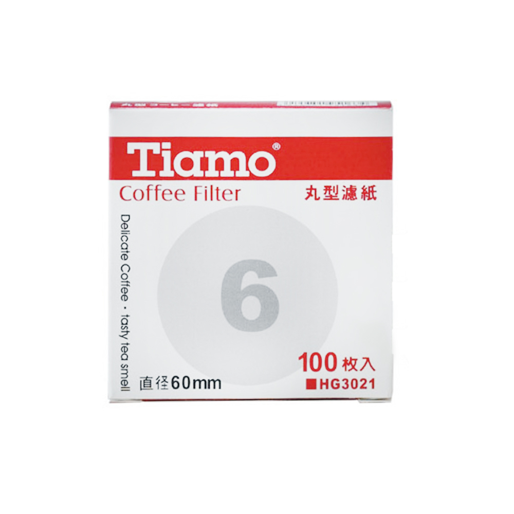 【咖啡濾紙】Tiamo丸型濾紙6號100P