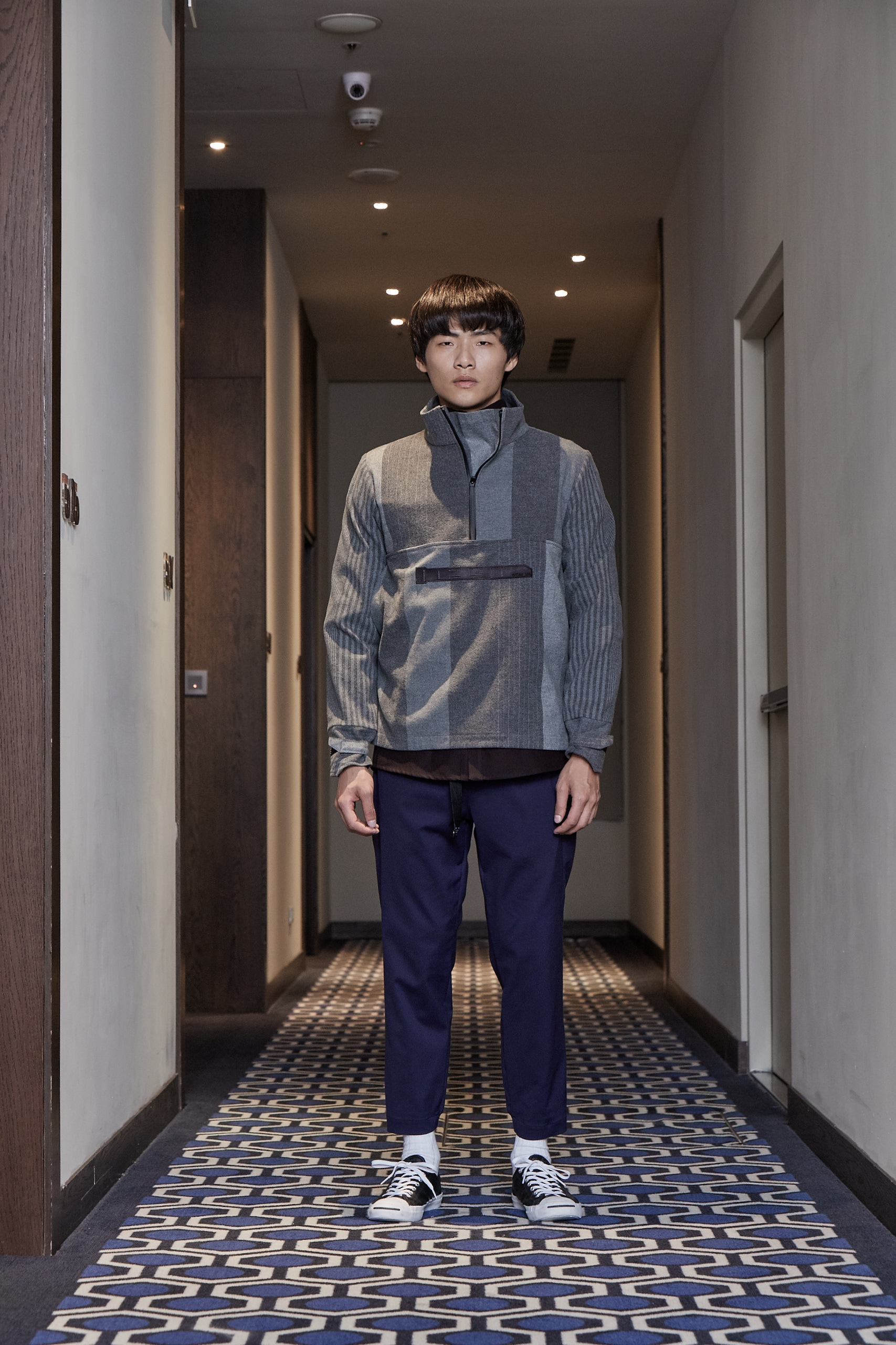 高領半襟外套 (灰)