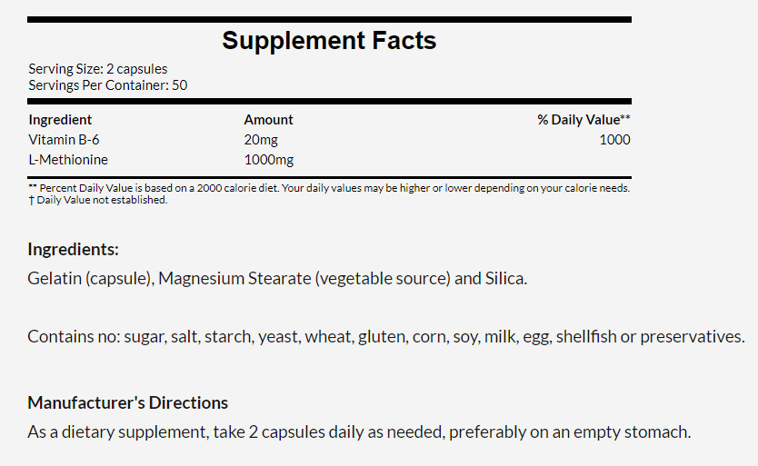 [預購] Now 游離型甲硫氨酸 500mg 100粒 添加維他命B6 L-Methionine