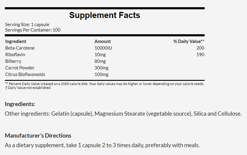 [預購] Now 山桑子+胡蘿蔔素 100粒 25%花青素 Bilberry Complex