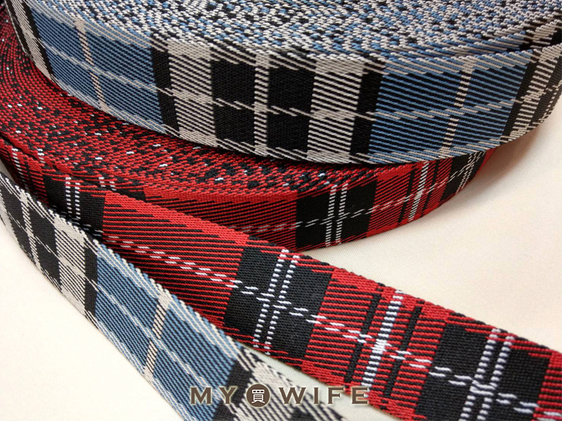 3.8cm方格紋背包織帶(零售)_背包帶/織帶_4色