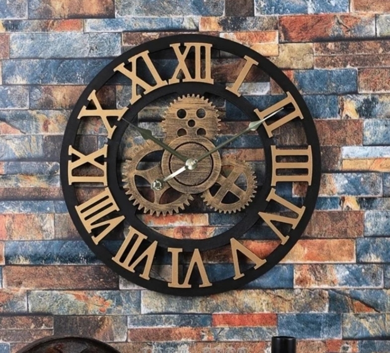 復古工業風齒輪造型掛鐘