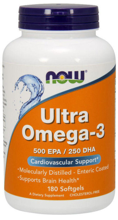 [預購] Now 強效濃縮魚油(500 EPA/DHA 250mg) 180粒 Ultra Omega-3