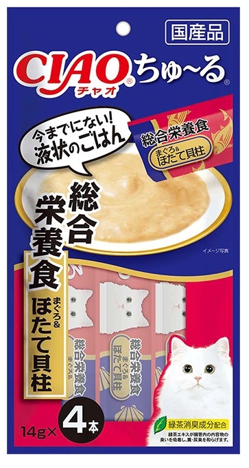 [*任選11件$138*] 日本CIAO 綜合營養 吞拿魚+帶子醬貓小食