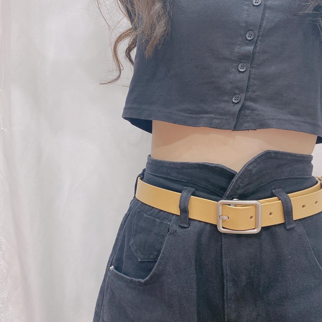 韓國質感方頭皮帶/三色