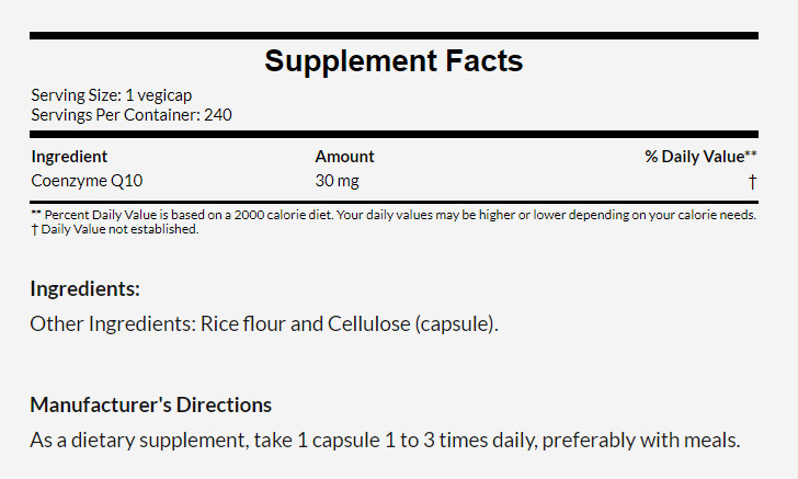 [預購] Now 天然反式輔酶Q10 30mg 240粒 素食 CoQ10