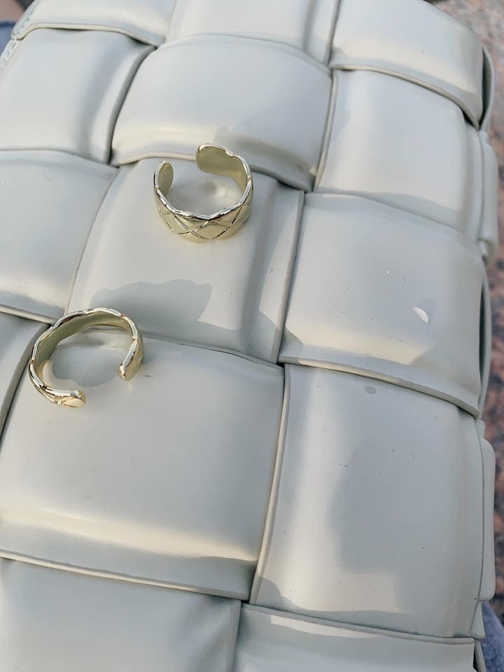 格紋寬版戒指 (寬版/ 窄版)