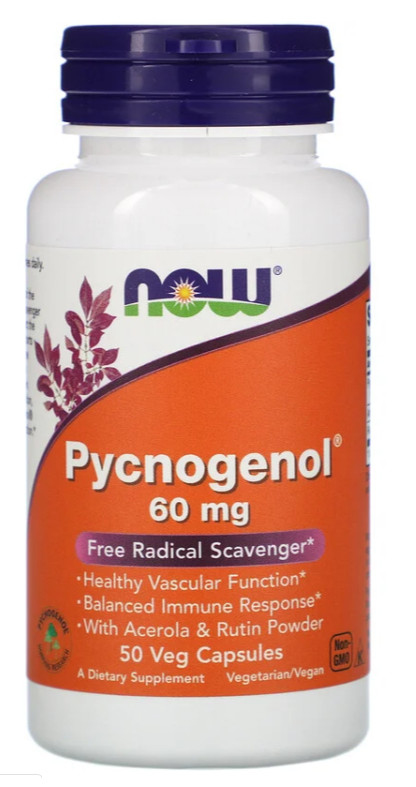 [預購] Now 碧蘿芷+針葉/蘆丁粉 60mg 50粒 素食 Pycnogenol 法國濱海松樹皮