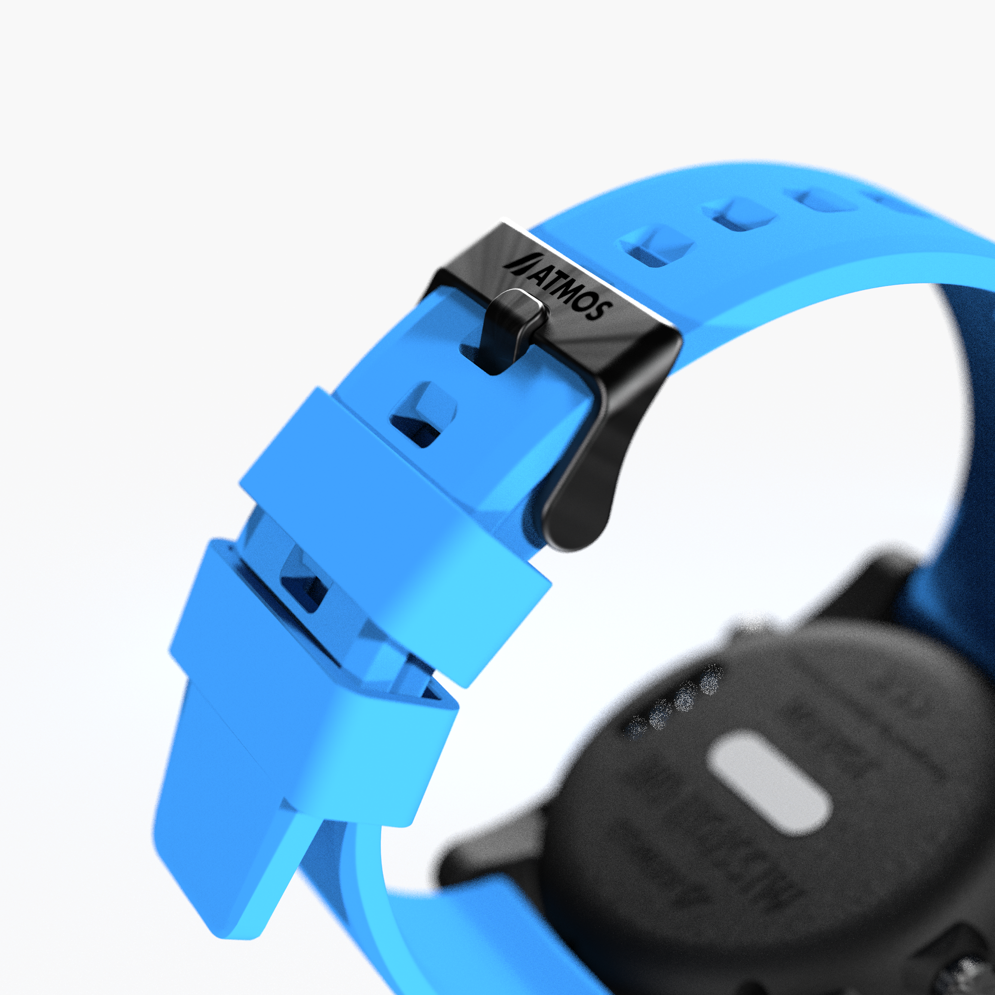 MISSION ONE 藍黑色矽膠錶帶