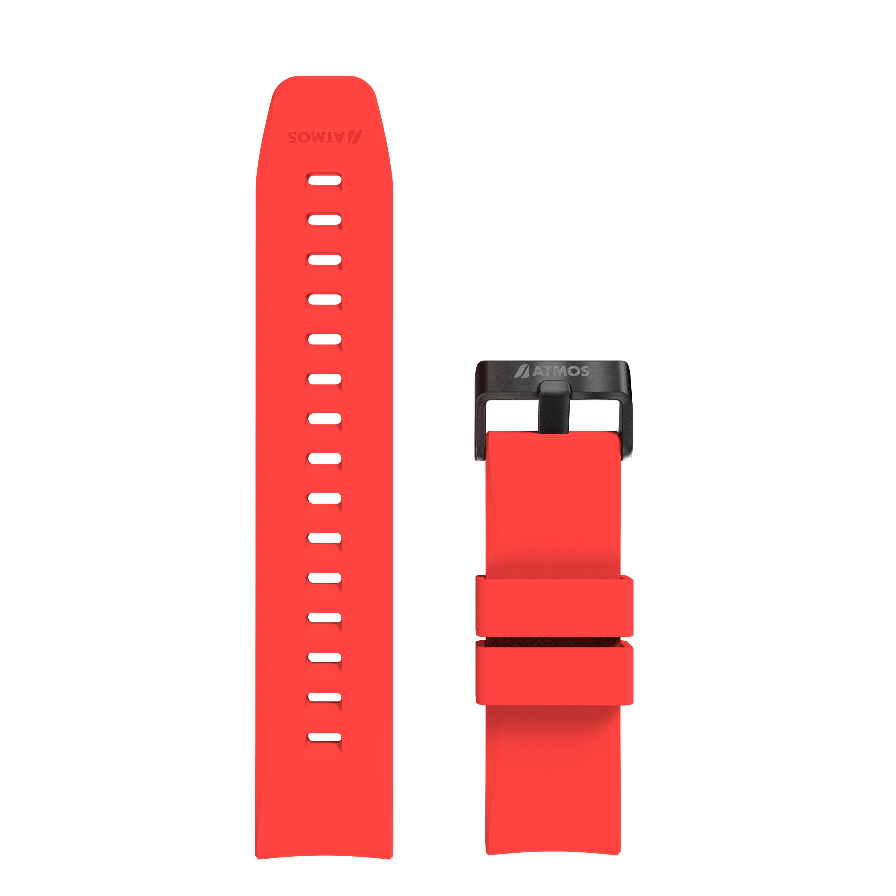 MISSION ONE 紅黑色矽膠錶帶