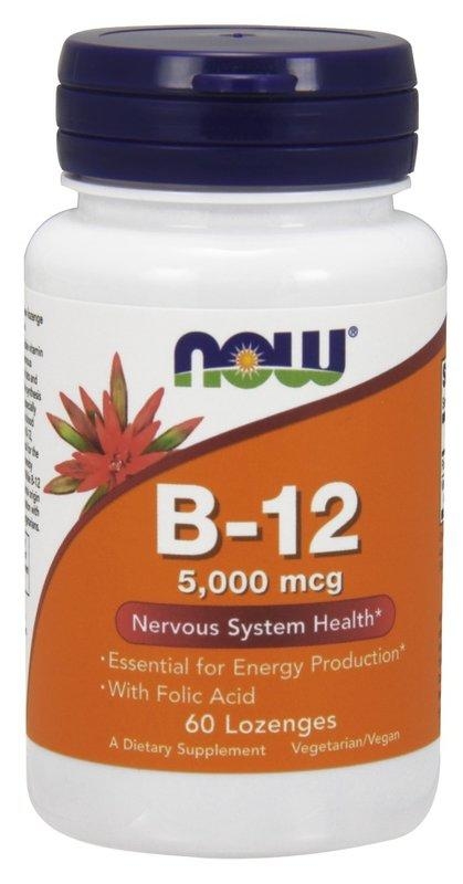 [預購] Now 維他命B-12 5000mcg 60粒+葉酸(Folic Acid) Vitamin B12