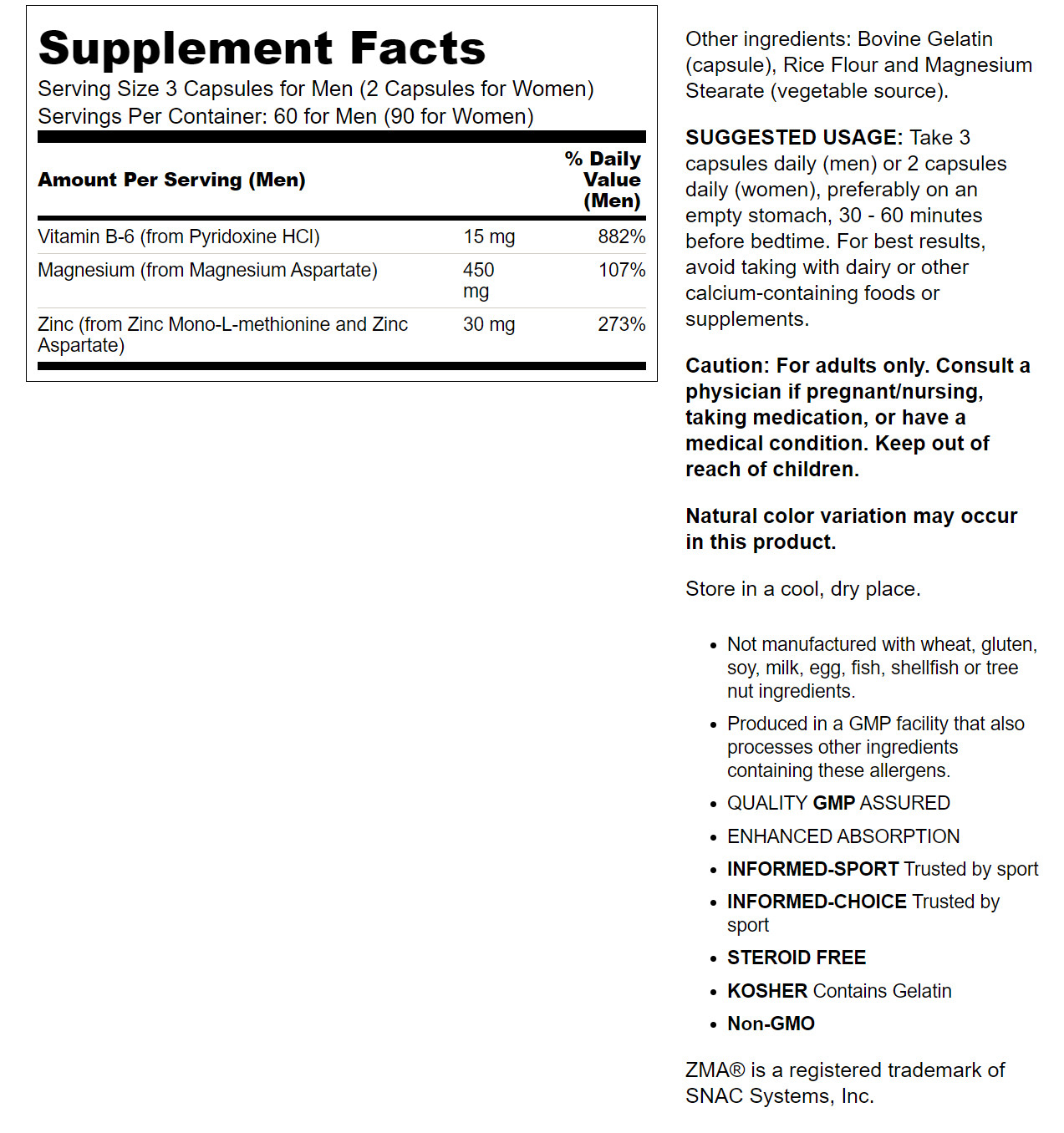 [預購] Now 鋅鎂力+維他命B6 800mg 180粒 ZMA