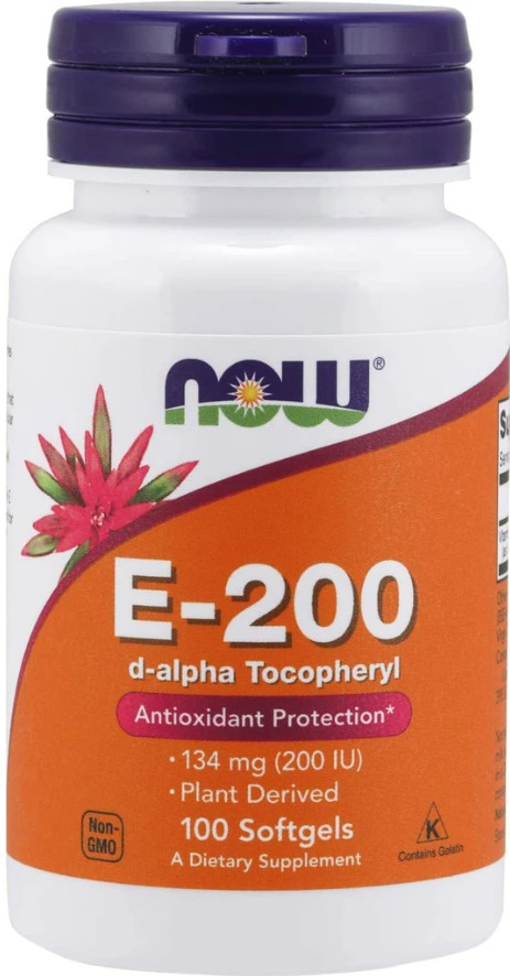 [預購] Now 天然維他命E-200(綜合生育酚) 200IU 100粒 Vitamin E  d-alpha Tocopheryl