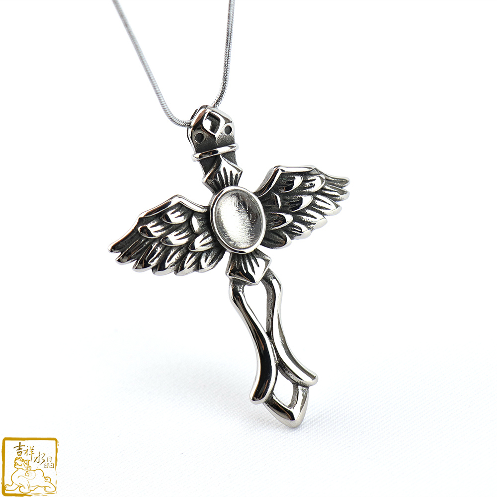 鎳鐵隕石-天鐵翅膀十字架項鍊 提升磁場