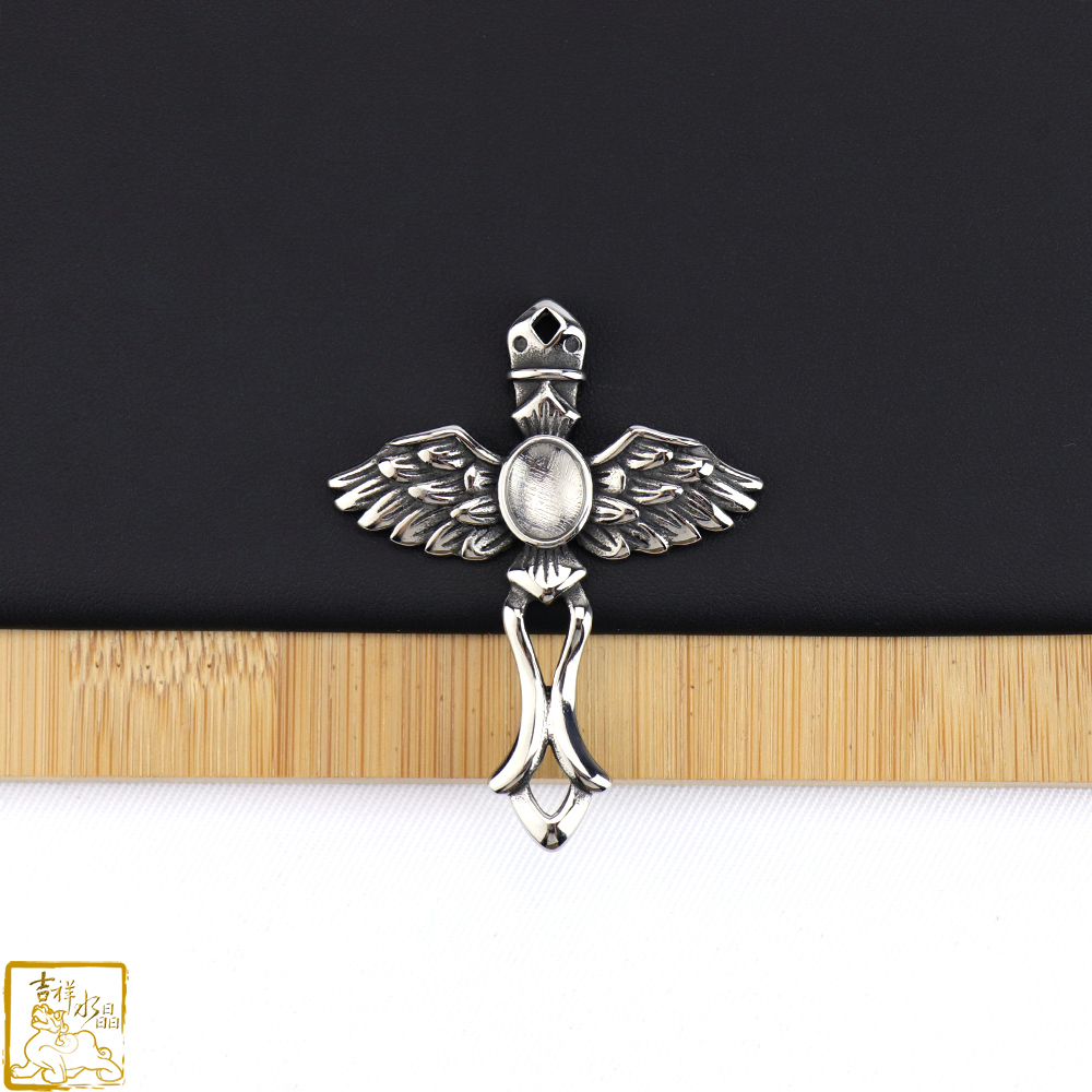 鎳鐵隕石-天鐵翅膀十字架項鍊 提升磁場