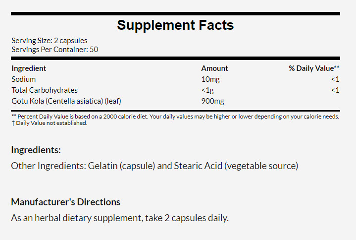 [預購] Now 雷公根(積雪草) 450mg 100粒 素食 Gotu Kola
