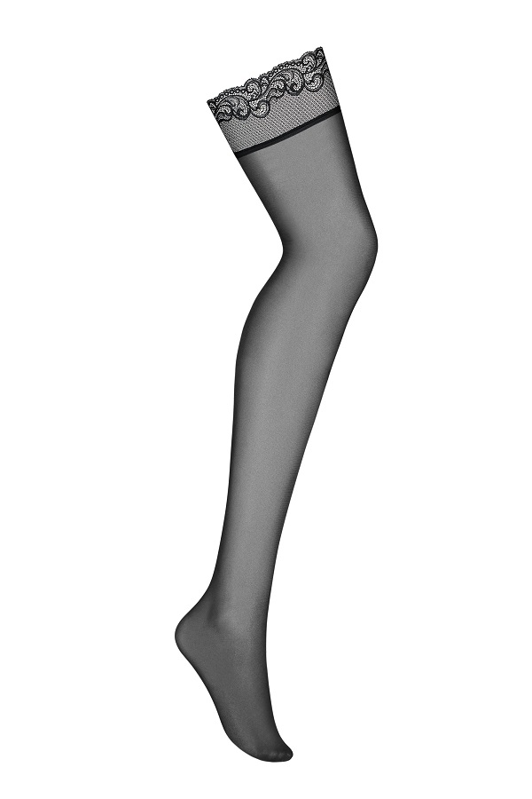 波蘭 Obsessive 誘人性感蕾絲絲襪 (黑色 / S/M)