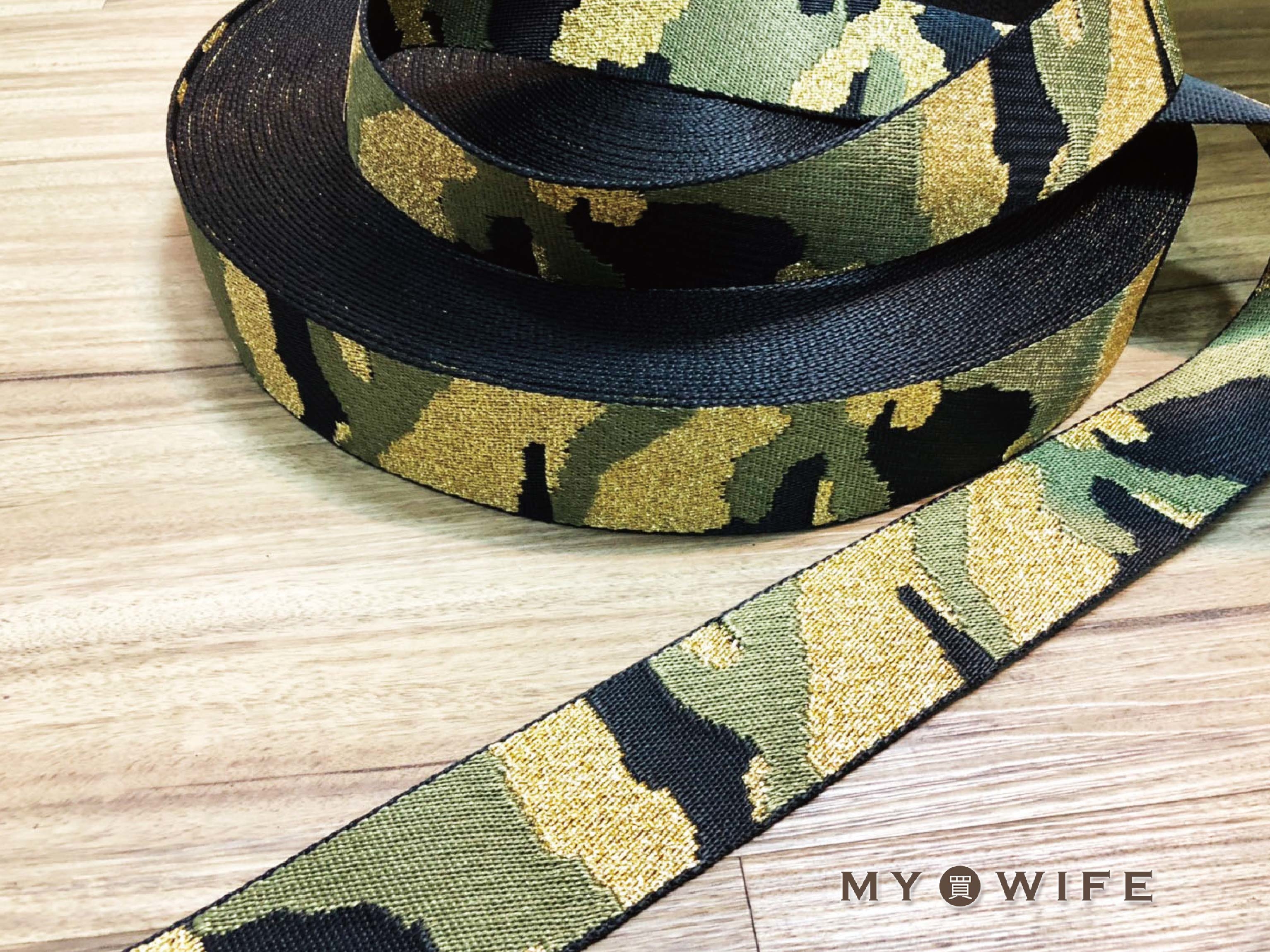 5cm金蔥迷彩厚背包織帶(零售)_背包帶/織帶