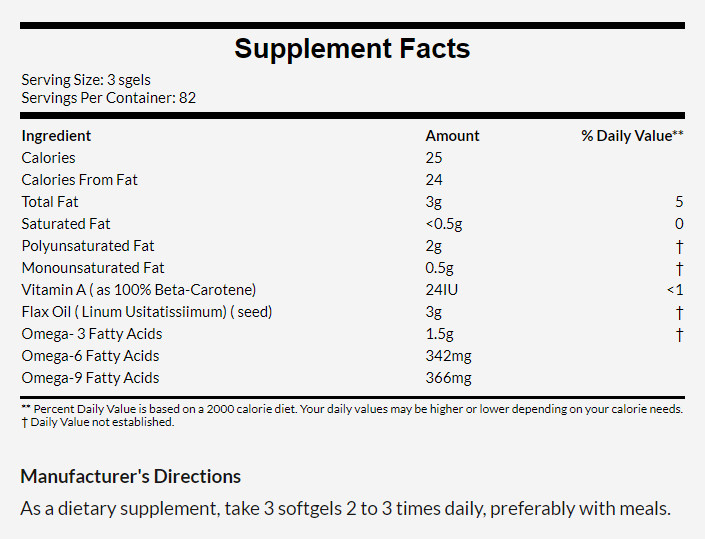 [預購] Now 有機認證亞麻子油 1000mg 250粒 Flax Oil