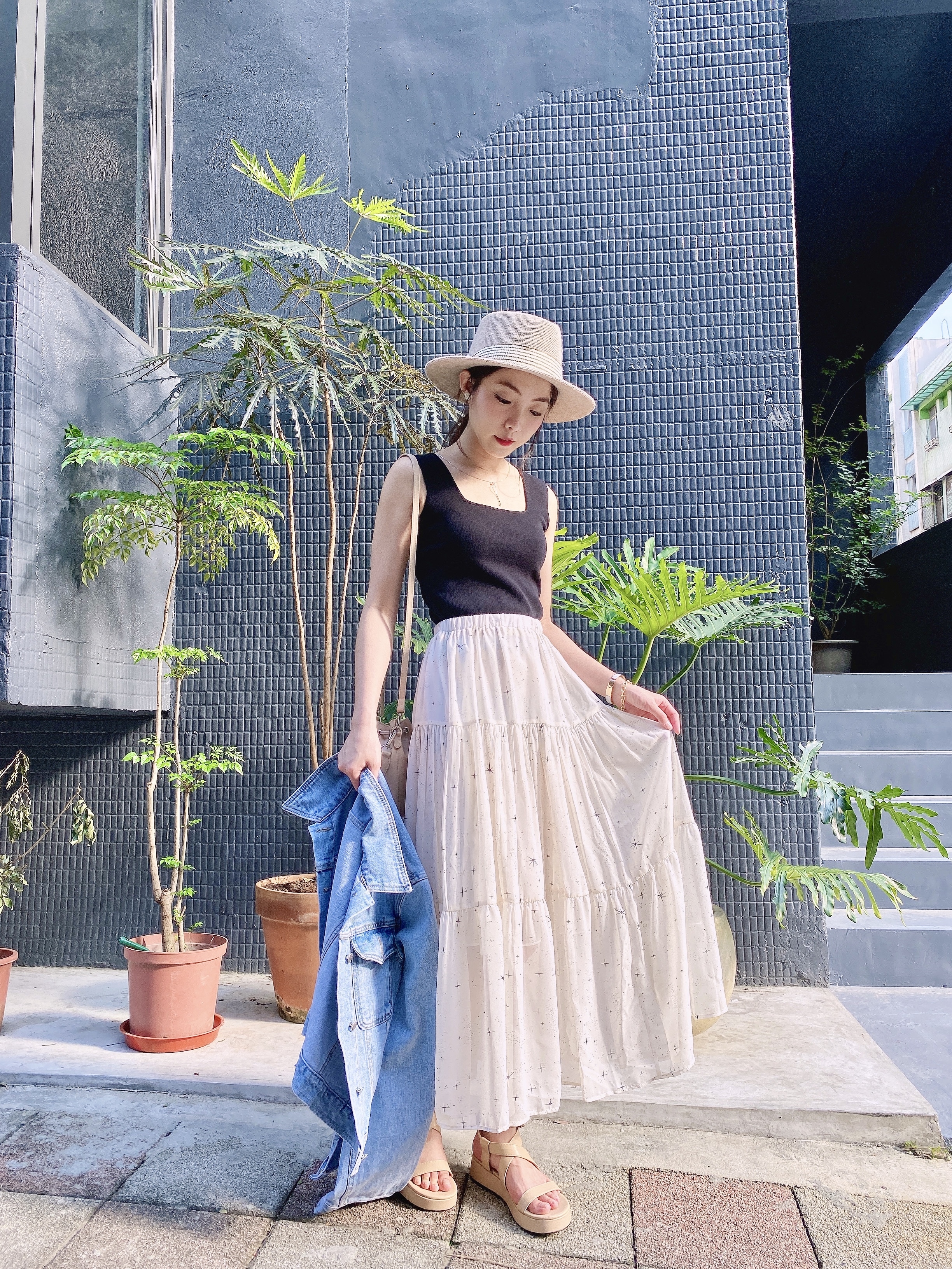 窒息美設計師星空層次雪紡裙