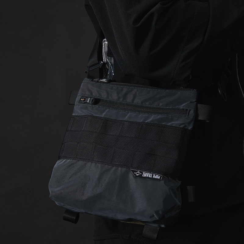 ins街頭暗黑機能多功能單肩包