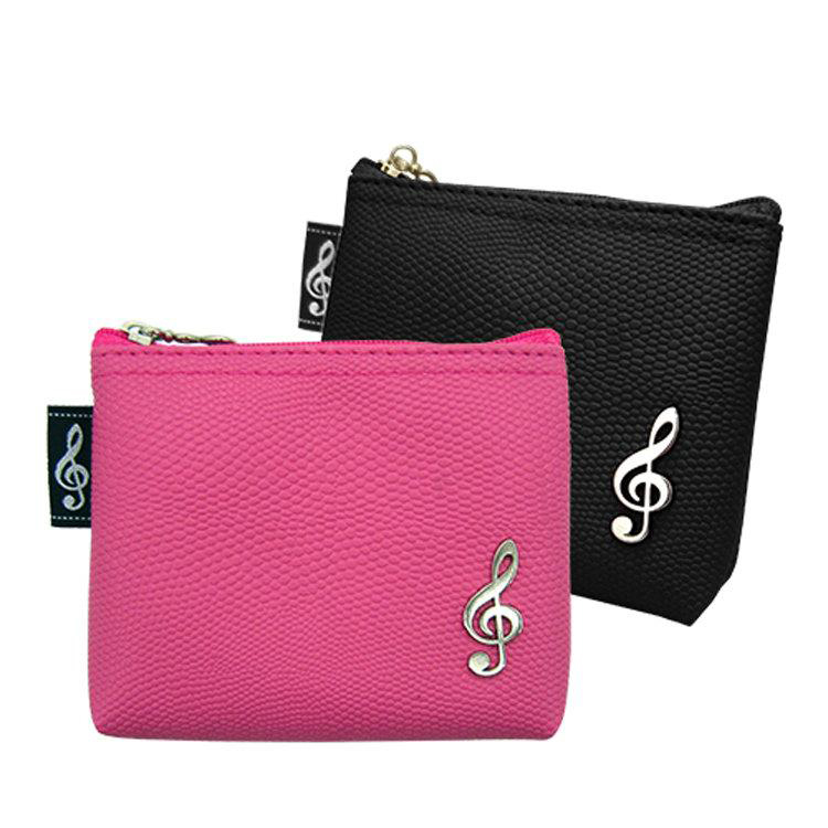 台製 T021-B 收納袋/零錢包 皮製 高音符零錢袋