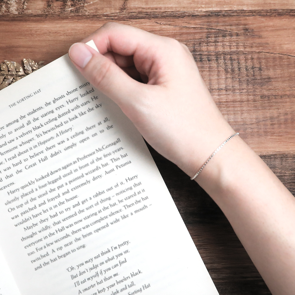 極細版威尼斯手鍊 銀白款(1.3mm細鍊) 925純銀刻字手鍊