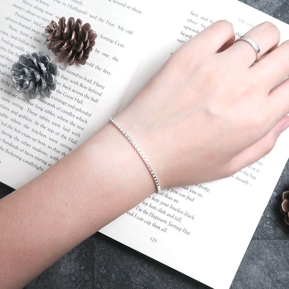 細緻威尼斯手鍊 銀白款(1.8mm細鍊) 925純銀刻字手鍊